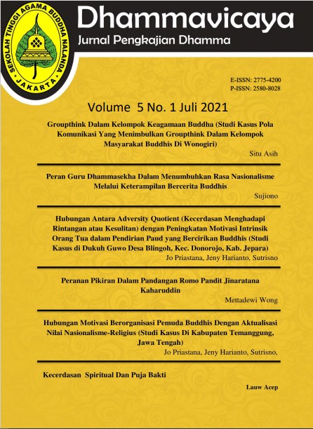 					View Vol. 5 No. 1 (2021): Juli : Jurnal Pengkajian Dhamma 
				