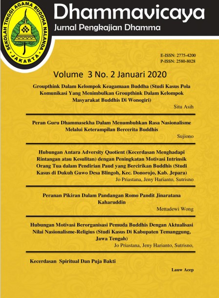 					View Vol. 3 No. 2 (2020): Januari :Jurnal Pengkajian Dhamma
				