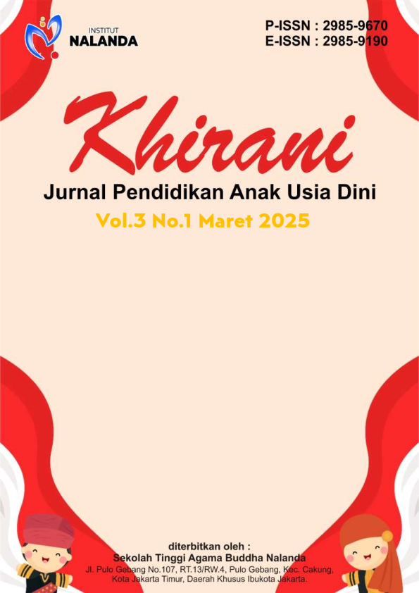 					View Vol. 3 No. 4 (2025): Desember: KHIRANI: Jurnal Pendidikan Anak Usia Dini
				
